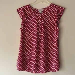 LOFT ruffle sleeve top